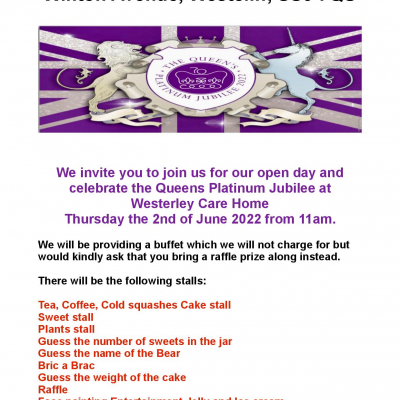 Westerley Jubilee Open Day 2nd June