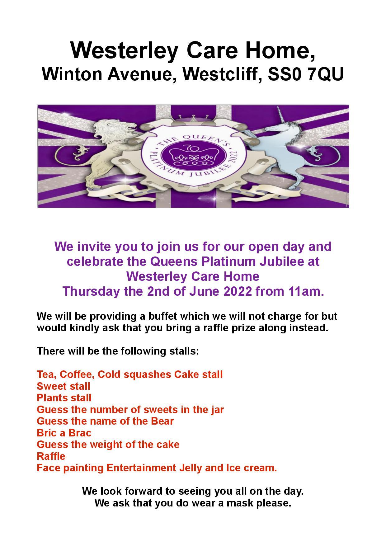 Westerley Jubilee Open Day 2nd June