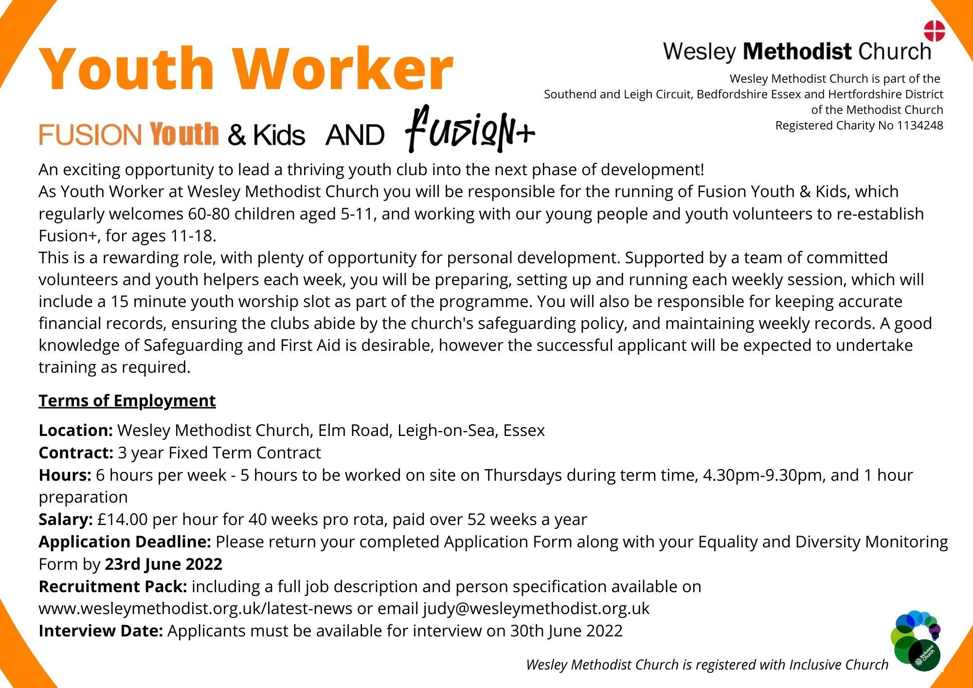 Youth Worker Job Advert
